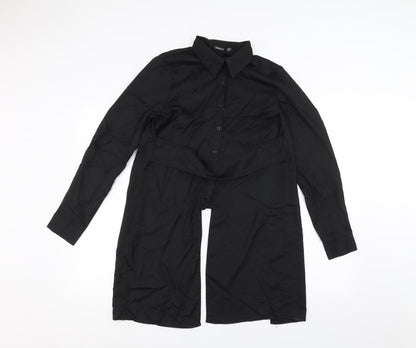 Boohoo Womens Black   Basic Button-Up Size 8