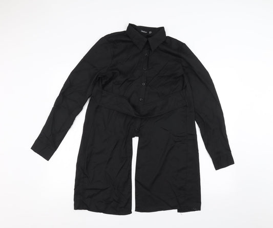 Boohoo Womens Black   Basic Button-Up Size 8
