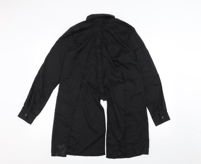 Boohoo Womens Black   Basic Button-Up Size 8