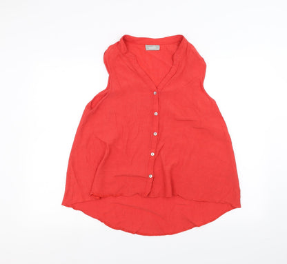 Womens UK Size L Wallis Red Basic Button-Up