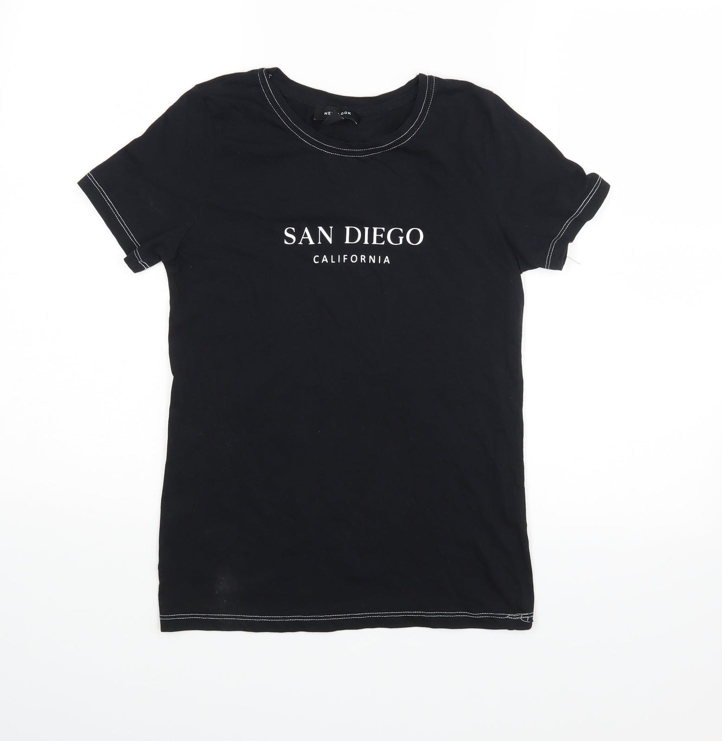 Womens UK Size 6 New Look Black Basic T-Shirt