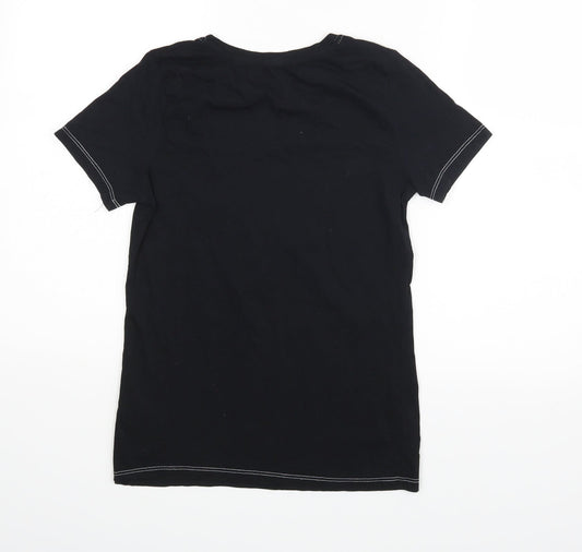 Womens UK Size 6 New Look Black Basic T-Shirt
