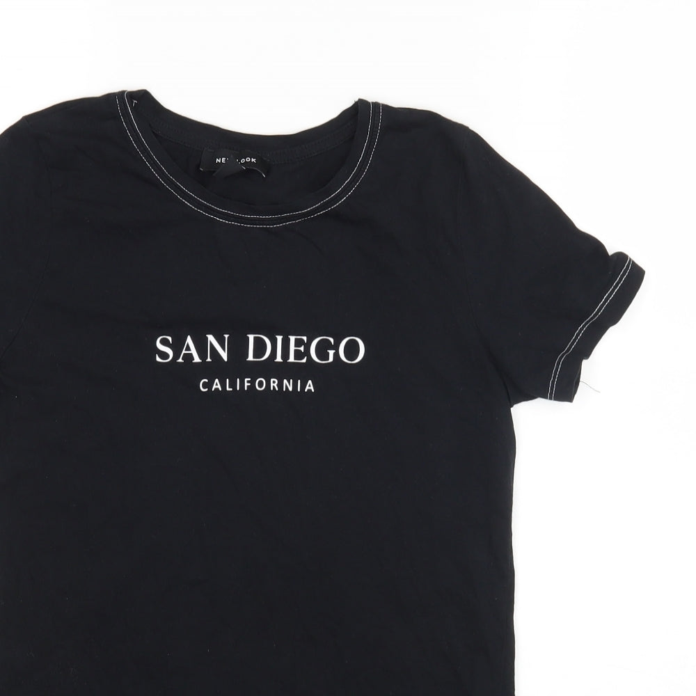 Womens UK Size 6 New Look Black Basic T-Shirt