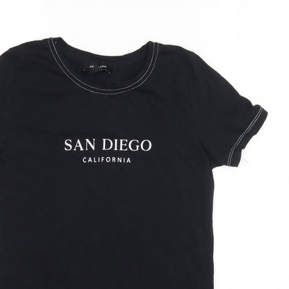 Womens UK Size 6 New Look Black Basic T-Shirt