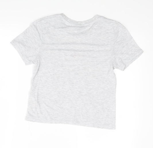 Womens UK Size 6 Topshop Grey Basic T-Shirt