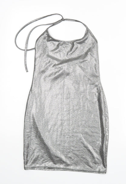 PRETTYLITTLETHING Womens Silver   Pencil Dress  Size 8