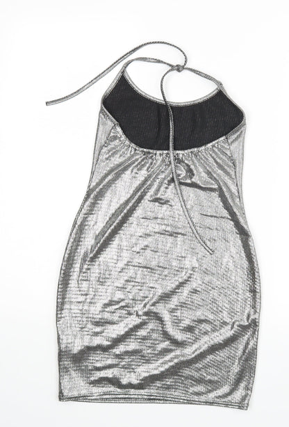PRETTYLITTLETHING Womens Silver   Pencil Dress  Size 8