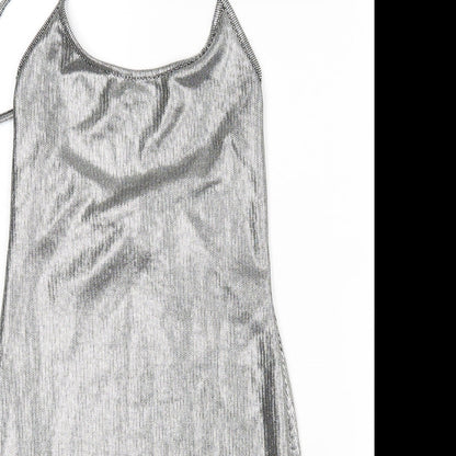 PRETTYLITTLETHING Womens Silver   Pencil Dress  Size 8