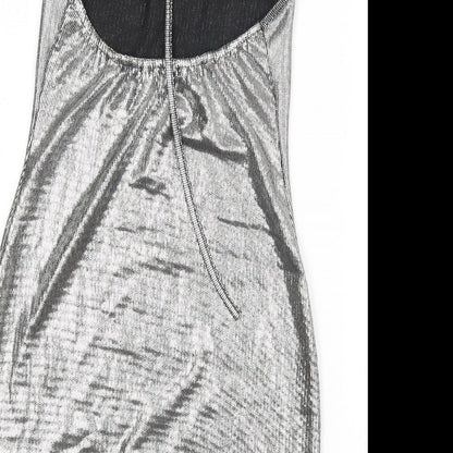 PRETTYLITTLETHING Womens Silver   Pencil Dress  Size 8