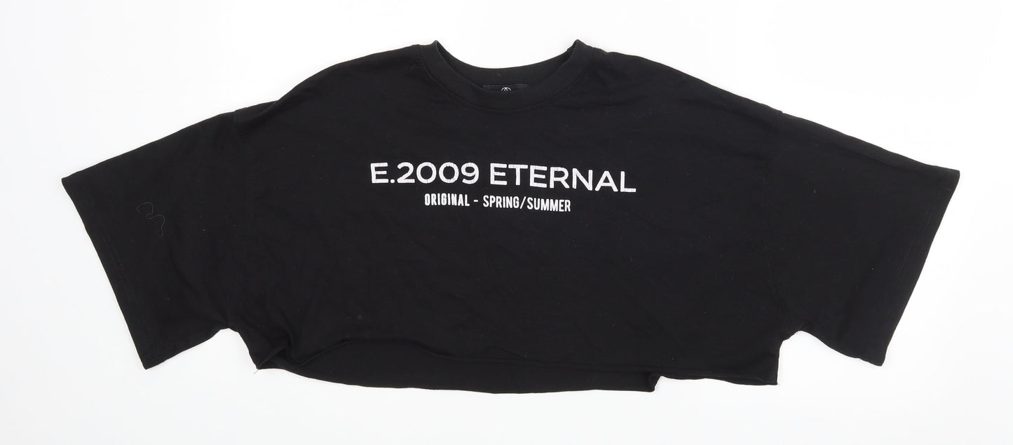 Womens UK Size 8 Atmosphere Black Basic T-Shirt