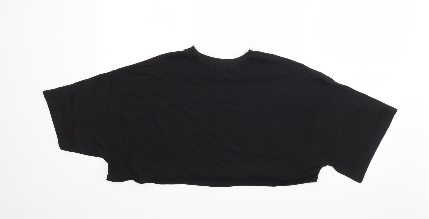 Womens UK Size 8 Atmosphere Black Basic T-Shirt