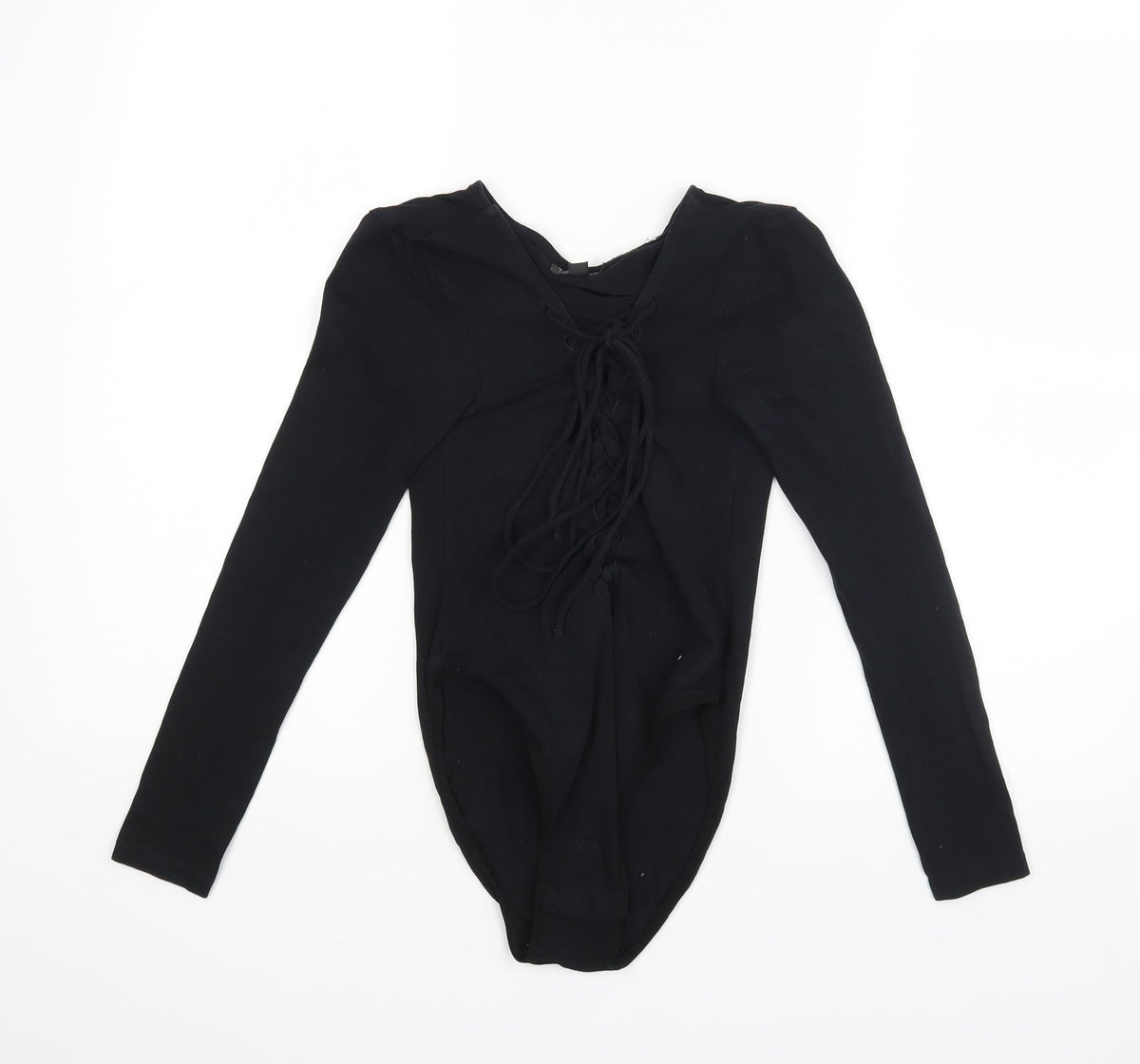 Additional front view of Topashop women’s black playsuit one-piece, size UK 8