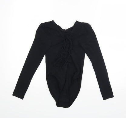 Additional front view of Topashop women’s black playsuit one-piece, size UK 8
