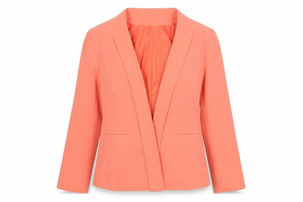 Front view of Atmosphere women’s orange jacket blazer, size UK 12