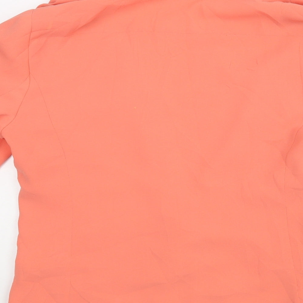 Brand and care label for Atmosphere women’s orange jacket blazer, size UK 12