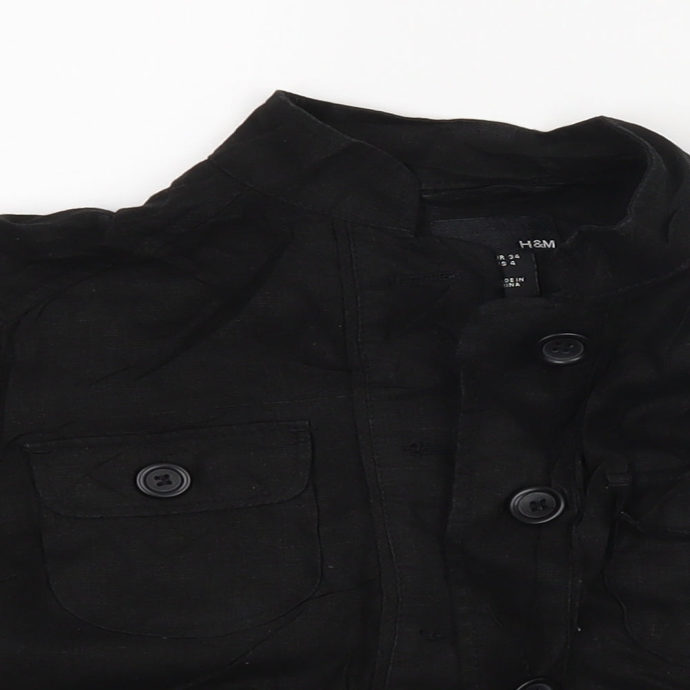 Womens UK Size 34 H&M Black Jacket