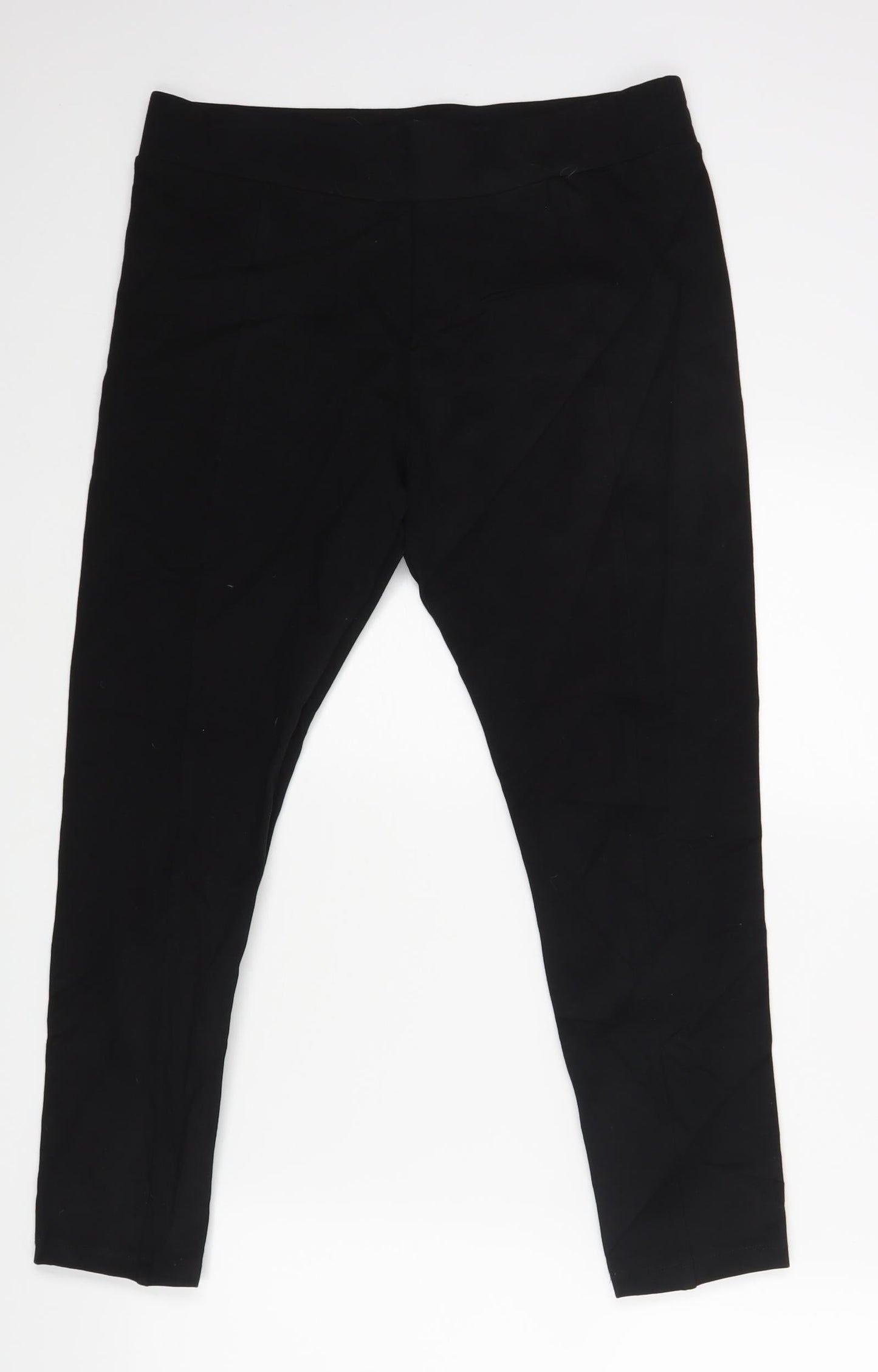 M &Co Womens Black  Rayon Trousers  Size 14 L20.5 in
