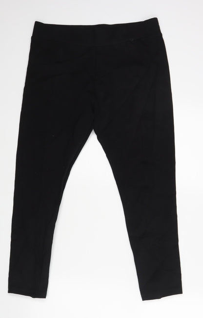 M &Co Womens Black  Rayon Trousers  Size 14 L20.5 in