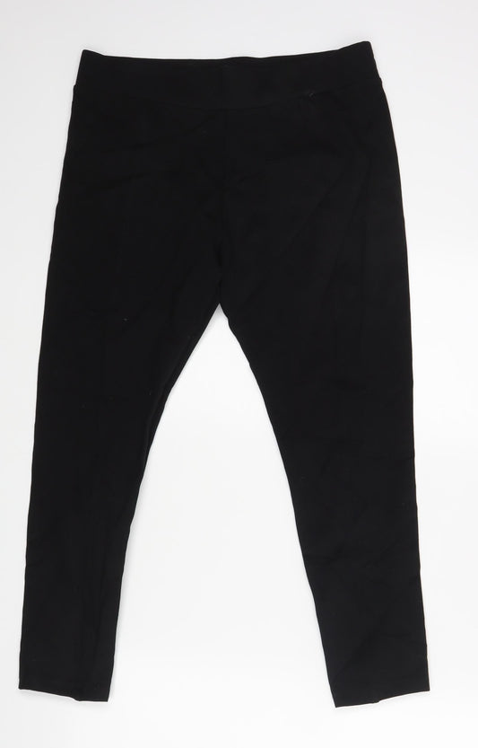 M &Co Womens Black  Rayon Trousers  Size 14 L20.5 in