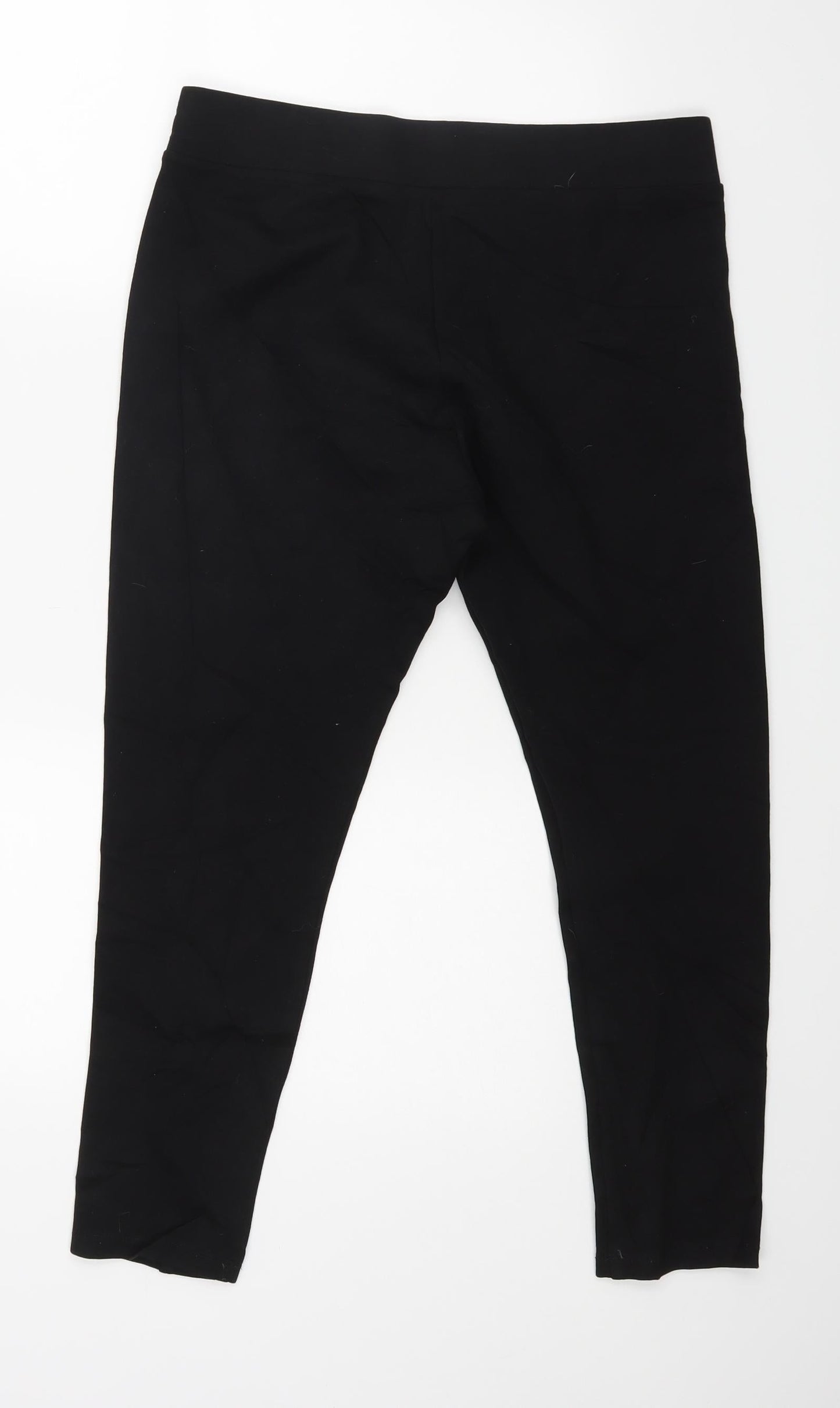 M &Co Womens Black  Rayon Trousers  Size 14 L20.5 in