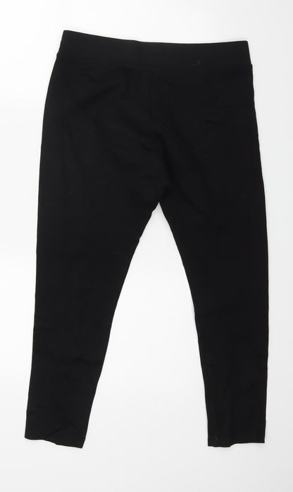 M &Co Womens Black  Rayon Trousers  Size 14 L20.5 in