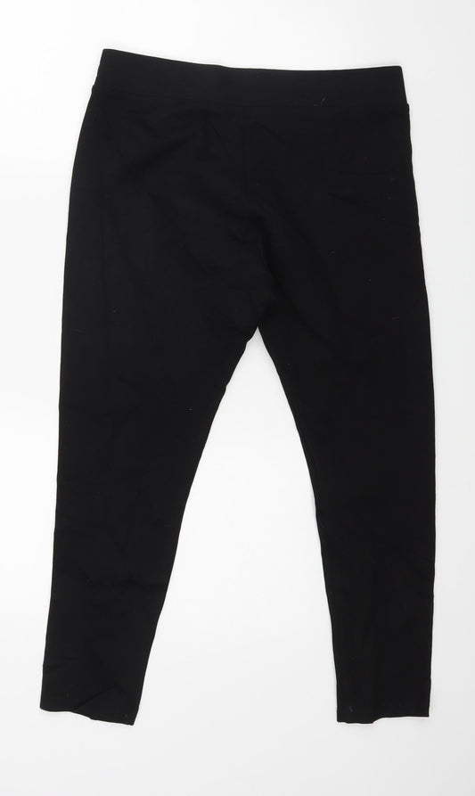 M &Co Womens Black  Rayon Trousers  Size 14 L20.5 in