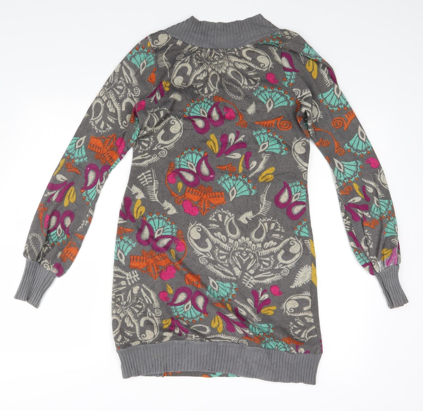 Sur Kana Womens Grey Paisley  A-Line  Size M