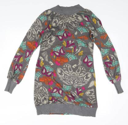 Sur Kana Womens Grey Paisley  A-Line  Size M