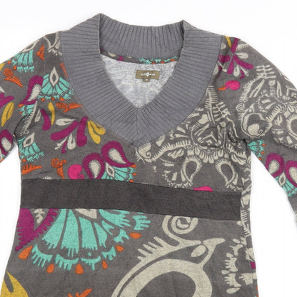 Sur Kana Womens Grey Paisley  A-Line  Size M