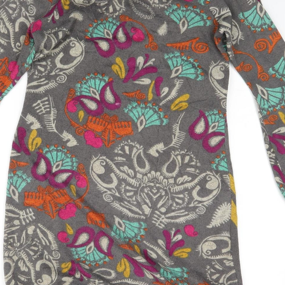 Sur Kana Womens Grey Paisley  A-Line  Size M