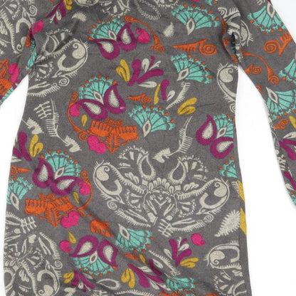Sur Kana Womens Grey Paisley  A-Line  Size M