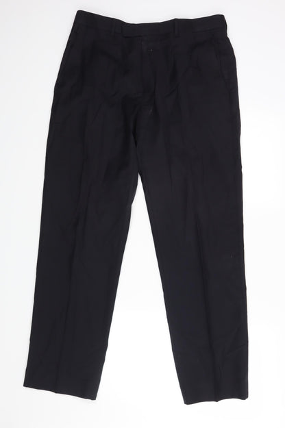 M&S Mens Blue   Dress Pants Trousers Size 32 L29 in