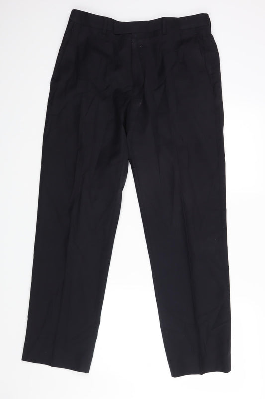 M&S Mens Blue   Dress Pants Trousers Size 32 L29 in