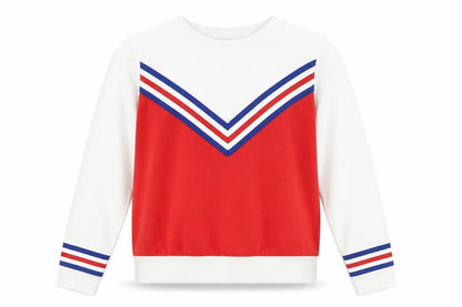 Primark Womens White Striped  Pullover Sweatshirt Size 8