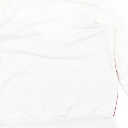 Primark Womens White Striped  Pullover Sweatshirt Size 8