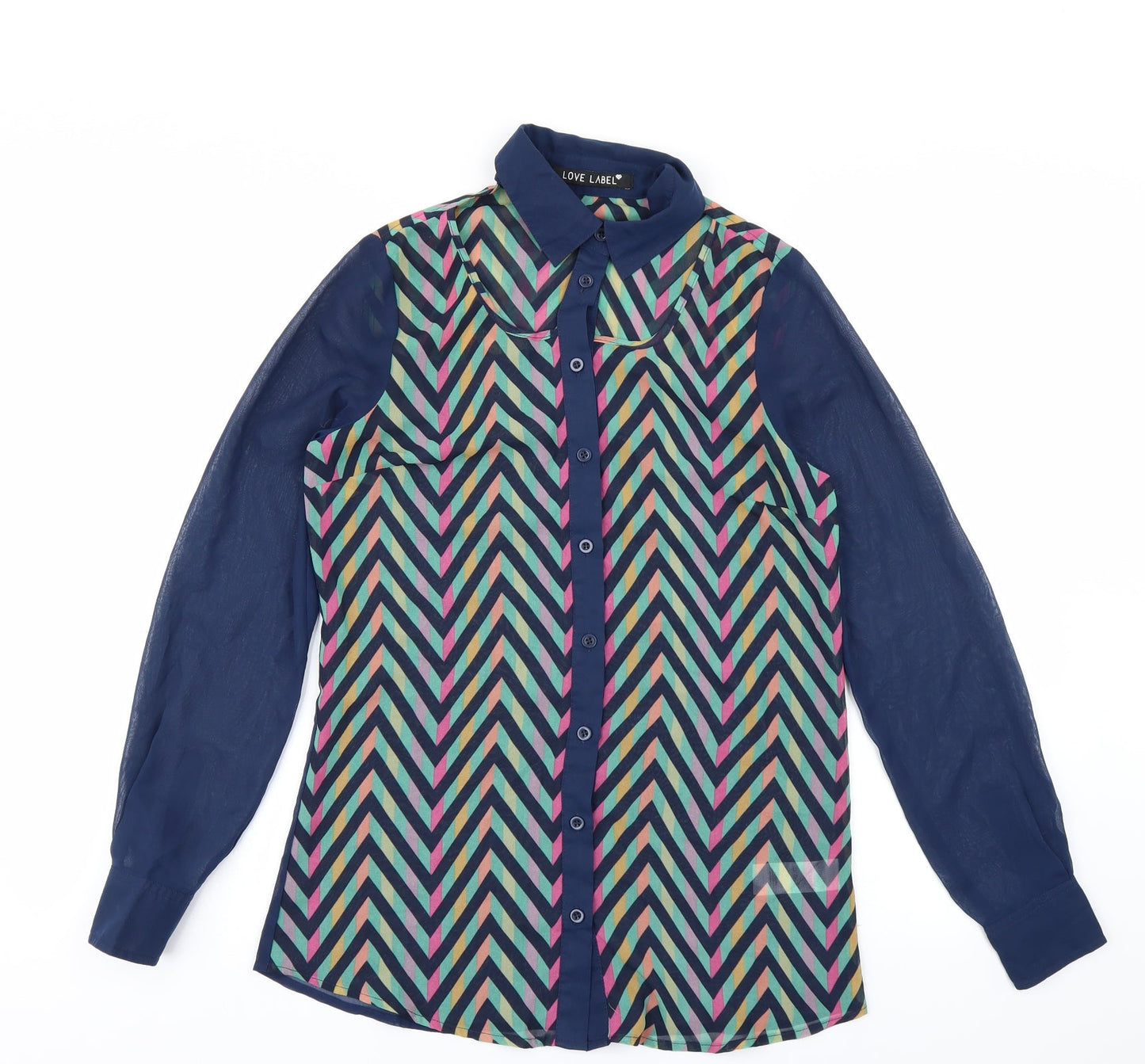 Womens UK Size 8 Love Label Blue Basic Blouse