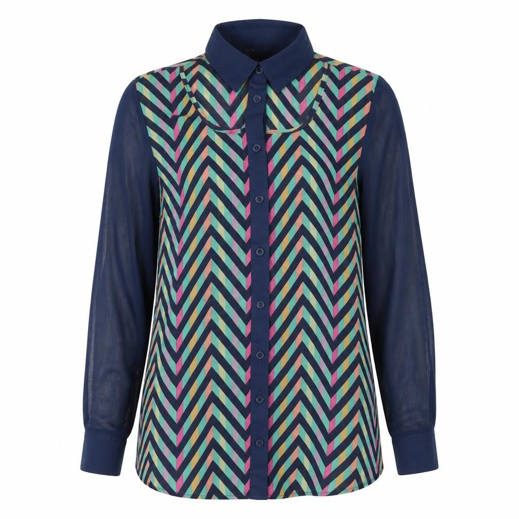 Womens UK Size 8 Love Label Blue Basic Blouse