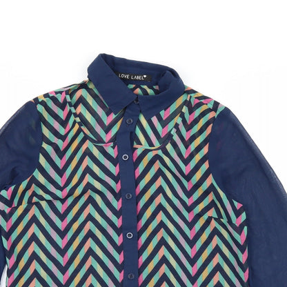 Womens UK Size 8 Love Label Blue Basic Blouse