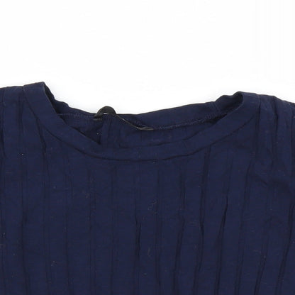 SheIn Womens Blue Striped  Cropped T-Shirt Size S