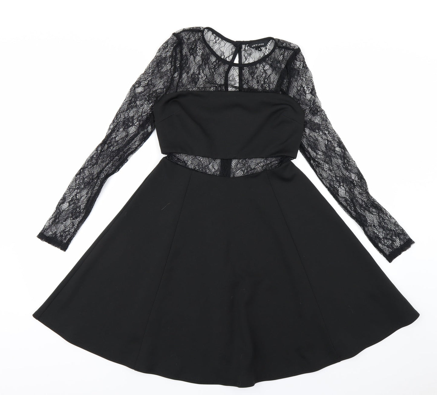 newlook Womens Black Floral  A-Line  Size 6