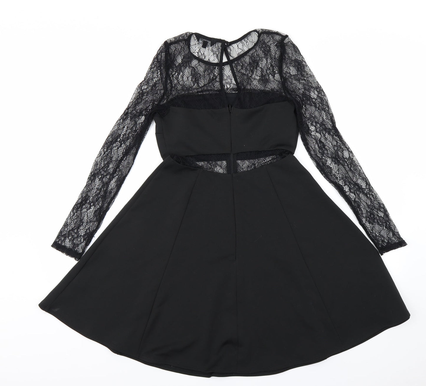 newlook Womens Black Floral  A-Line  Size 6