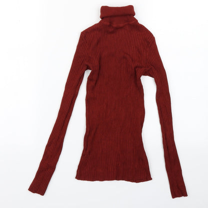 Primark Womens Brown Striped  Basic Blouse Size 8