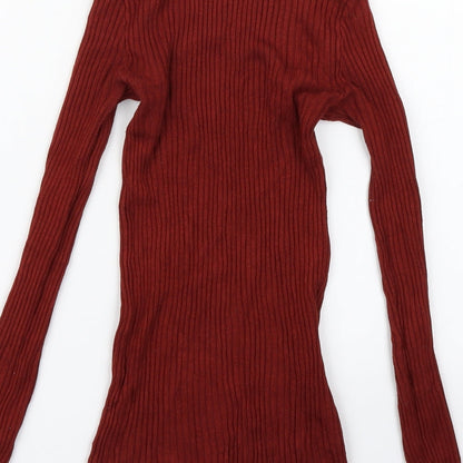 Primark Womens Brown Striped  Basic Blouse Size 8