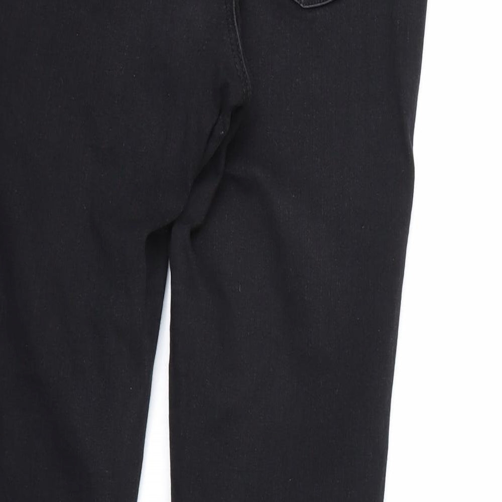 Topshop Womens Black Striped  Skinny Jeans Size 30 in L25 in - black and silver stripes