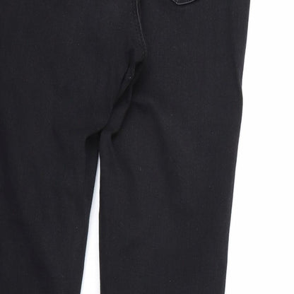 Topshop Womens Black Striped  Skinny Jeans Size 30 in L25 in - black and silver stripes