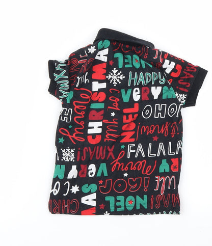 Back view of Nutmeg boys’ black basic polo, size 12-18, months - chirstmas top