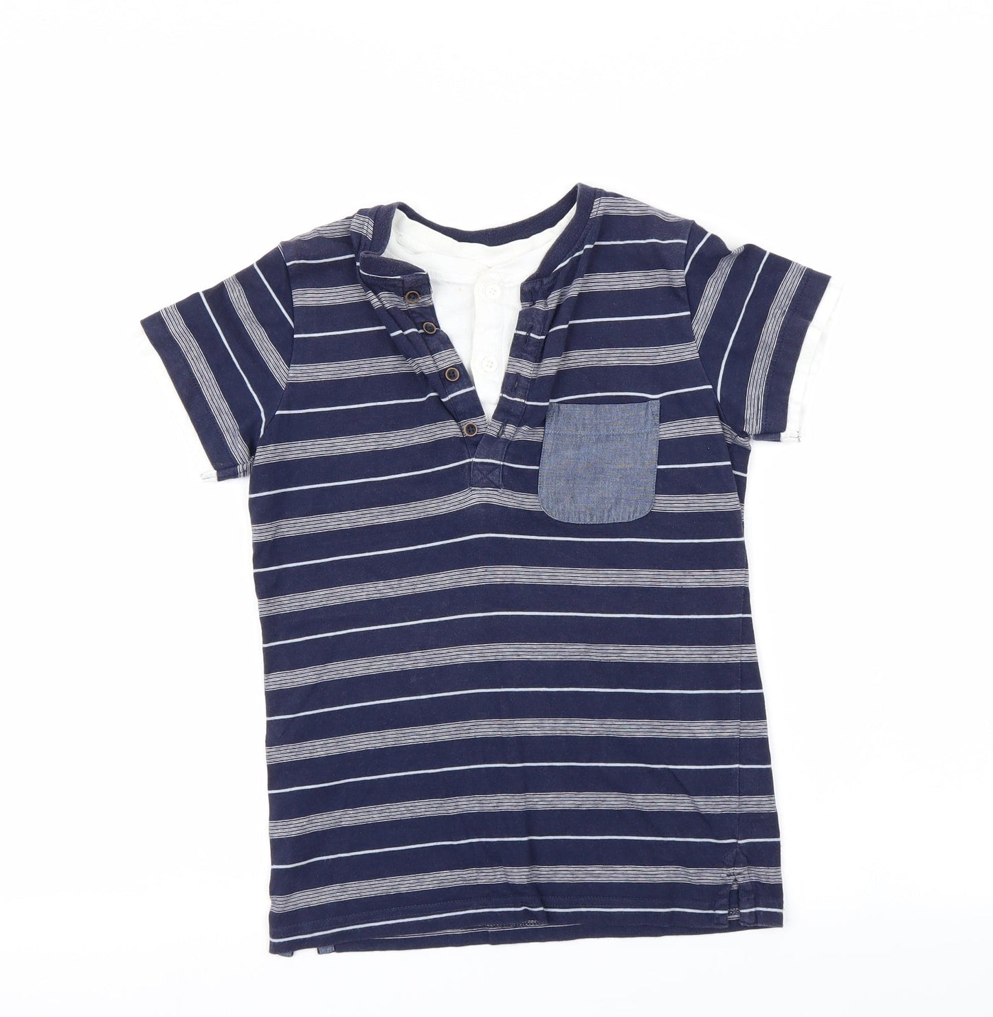 NEXT Boys Blue Striped  Basic Button-Up Size 9 Years