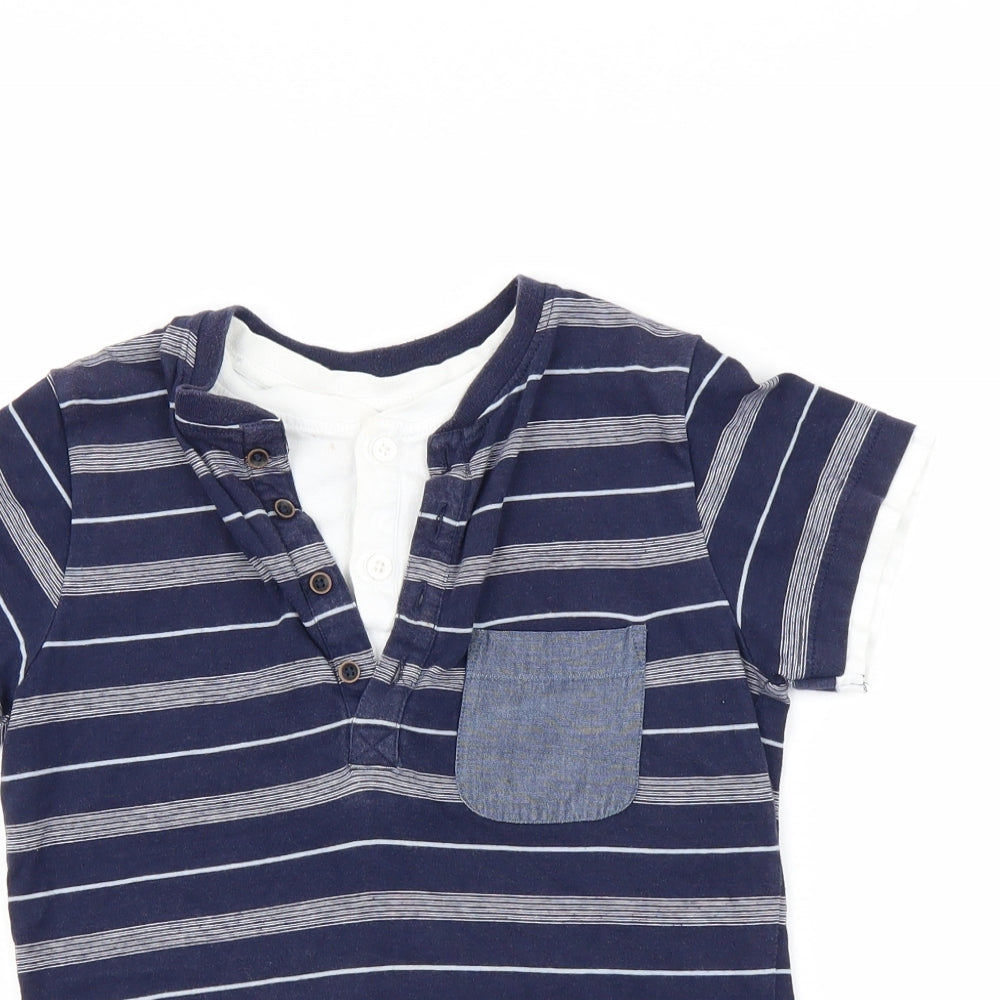 NEXT Boys Blue Striped  Basic Button-Up Size 9 Years