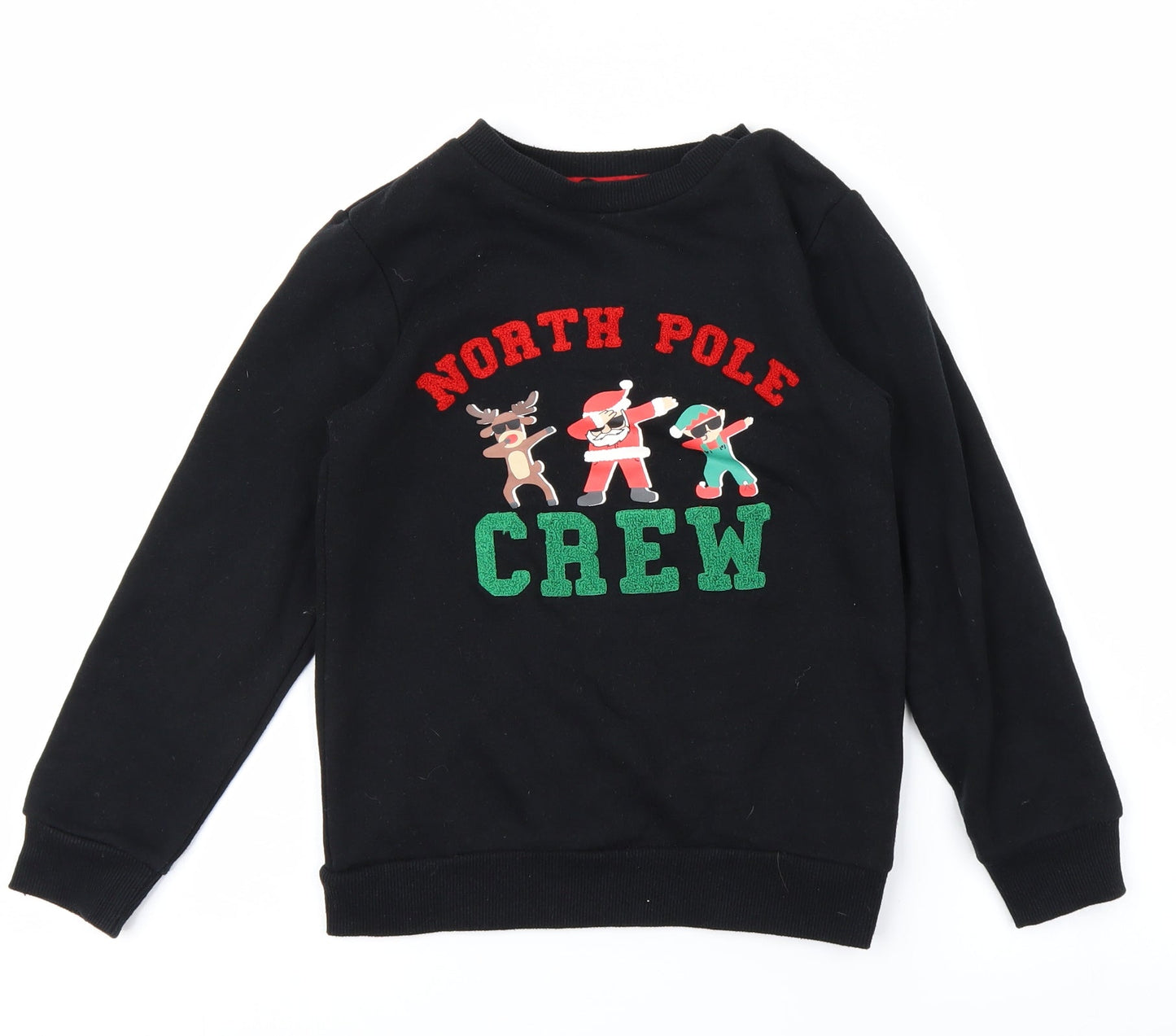 V BY VERY Boys Black   Pullover Sweatshirt Size 8 Years  - NORTH POLE CREW
