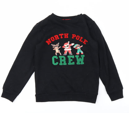 V BY VERY Boys Black   Pullover Sweatshirt Size 8 Years  - NORTH POLE CREW